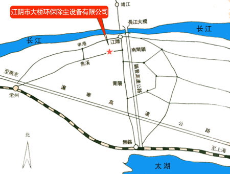 江阴市大桥环保除尘设备有限公司地理位置示意图